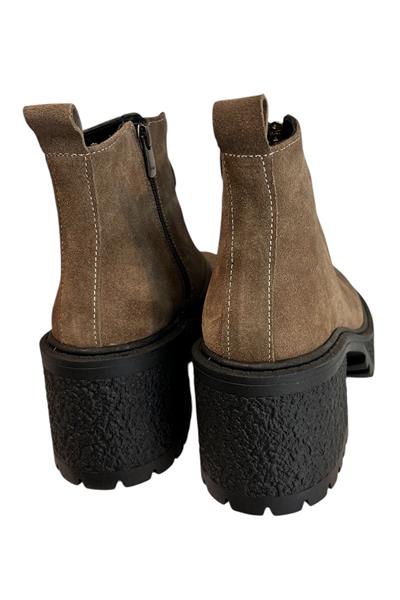 Vizon Hakiki Deri Süet Fermuar Detay Bot