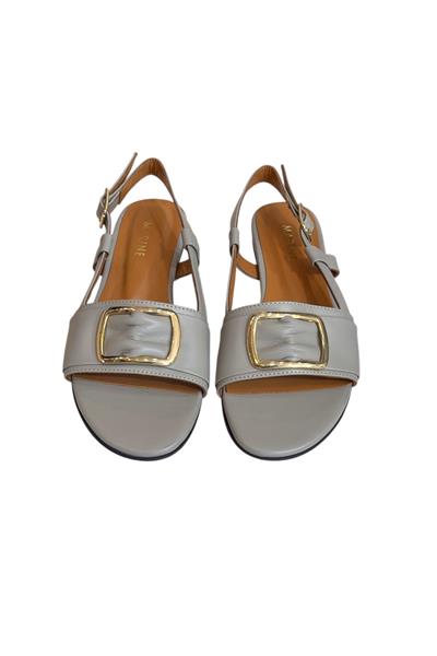 Vizon Hakiki Deri Tek Bant Toka Detay Sandalet