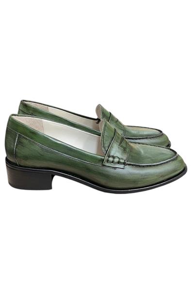 Yeşil Hakiki Deri Loafer
