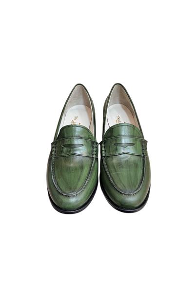 Yeşil Hakiki Deri Loafer