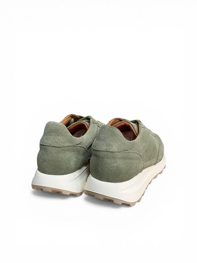 Yeşil Hakiki Deri Süet Bağcıklı Comfort Sneaker