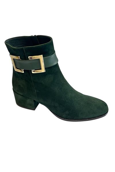 Yeşil Hakiki Süet Deri İçi Sıcak Astar Bot