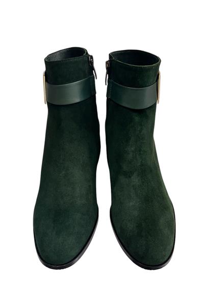 Yeşil Hakiki Süet Deri İçi Sıcak Astar Bot