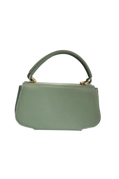 Yeşil Suni Deri 3 Bölmeli El Ve Omuz Çantası