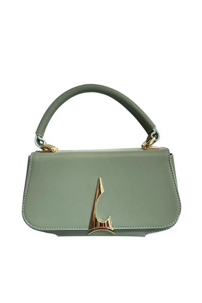 Yeşil Suni Deri 3 Bölmeli El Ve Omuz Çantası