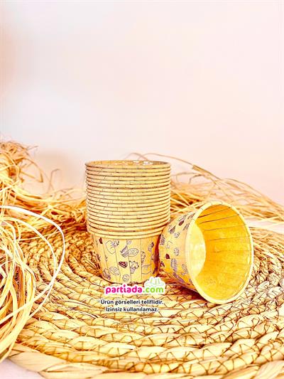 MUFFIN KEK KAPSÜL 50X39 NO:3 KRAFT DESENLİ 25 Lİ