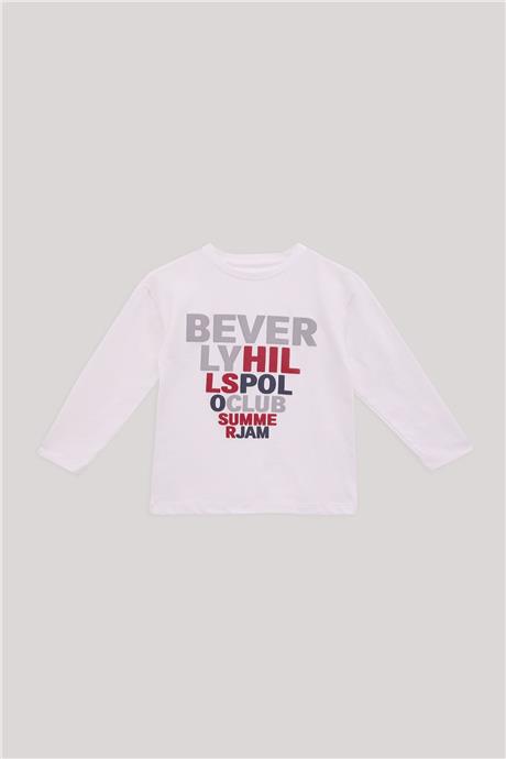 Beverly Hills Polo Club Erkek Çocuk Beyaz T-Shirt