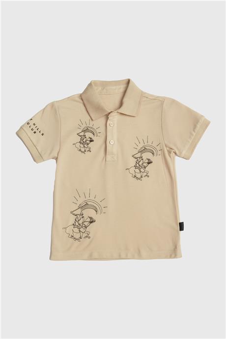 Beverly Hills Polo Club Erkek Çocuk Bej T-Shirt