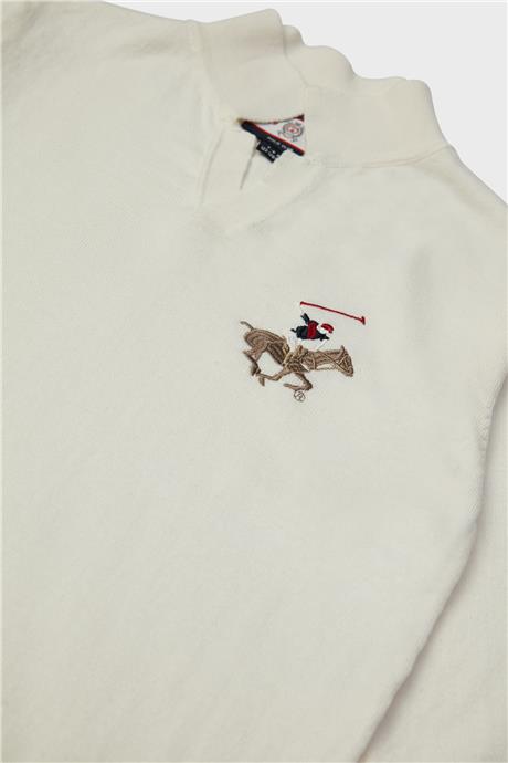 Beverly Hills Polo Club Erkek Çocuk Beyaz Kazak