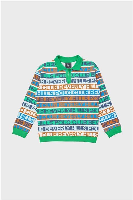 Beverly Hills Polo Club Erkek Çocuk Desenli Sweatshirt
