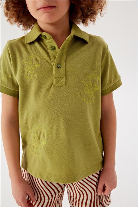 Beverly Hills Polo Club Erkek Çocuk Haki T-Shirt