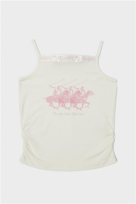 Beverly Hills Polo Club Kız Çocuk Beyaz Atlet