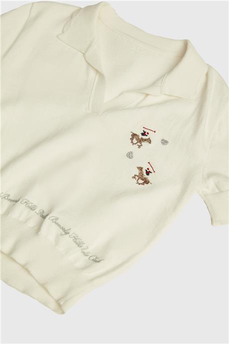 Beverly Hills Polo Club Kız Çocuk Beyaz T-Shirt