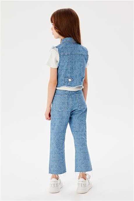 Beverly Hills Polo Club Kız Çocuk Denim Yelek