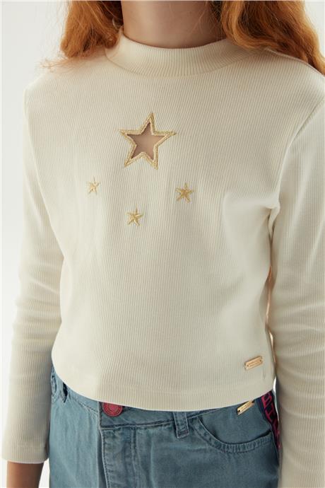 Beverly Hills Polo Club Kız Çocuk Ekru Sweatshirt