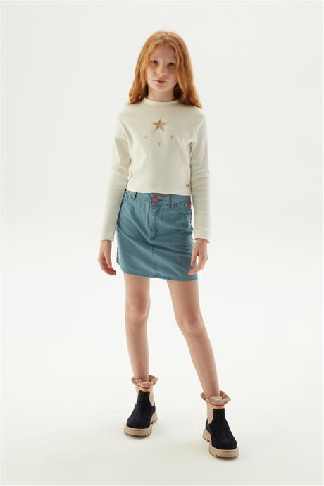 Beverly Hills Polo Club Kız Çocuk Ekru Sweatshirt