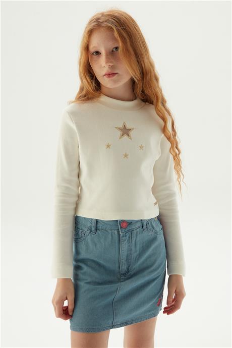 Beverly Hills Polo Club Kız Çocuk Ekru Sweatshirt