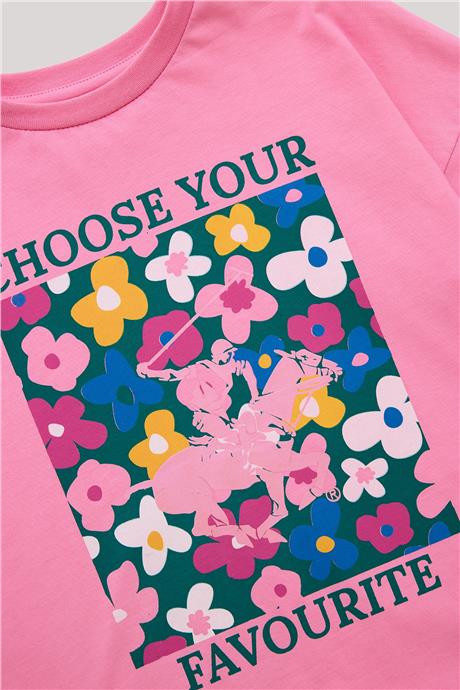 Beverly Hills Polo Club Kız Çocuk Pembe T-Shirt