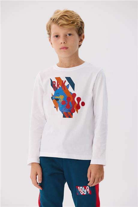 Bikkembergs Erkek Çocuk Beyaz T-Shirt
