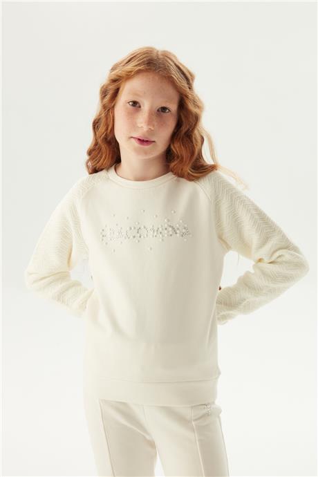Fracomina Kız Çocuk Beyaz Sweatshirt