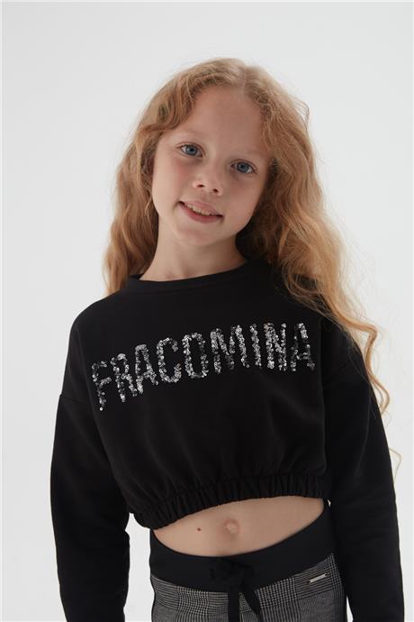 Fracomina Kız Çocuk Siyah Sweatshirt