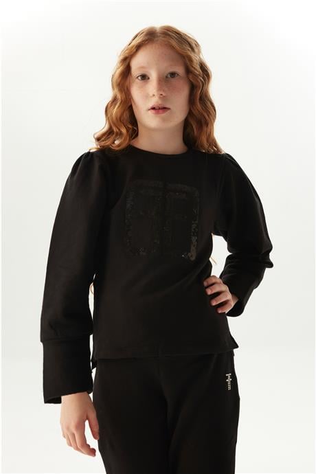 Fracomina Kız Çocuk Siyah Sweatshirt