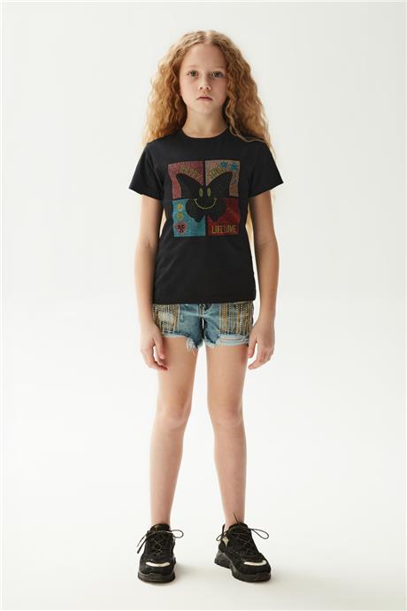 Fracomina Kız Çocuk Siyah T-Shirt