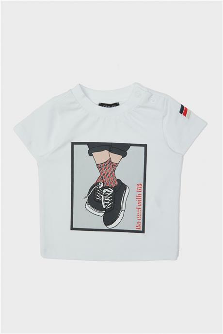GB Baby Erkek Bebek Beyaz T-Shirt