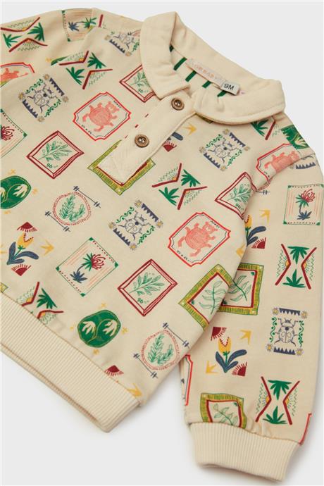 GB Baby Erkek Bebek Desenli Sweatshirt
