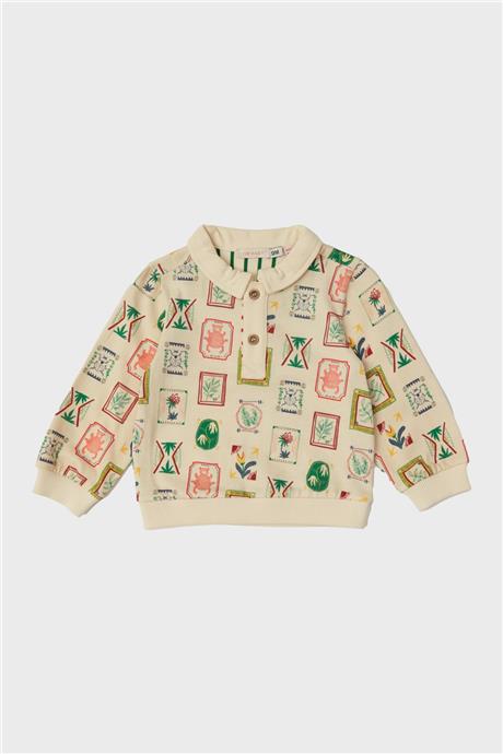 GB Baby Erkek Bebek Desenli Sweatshirt