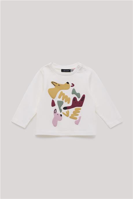 GB Baby Erkek Bebek Ekru T-Shirt