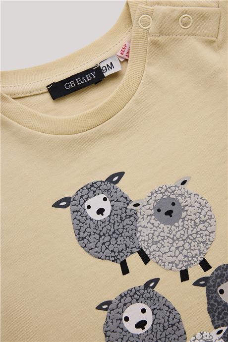 GB Baby Erkek Bebek Ekru T-Shirt