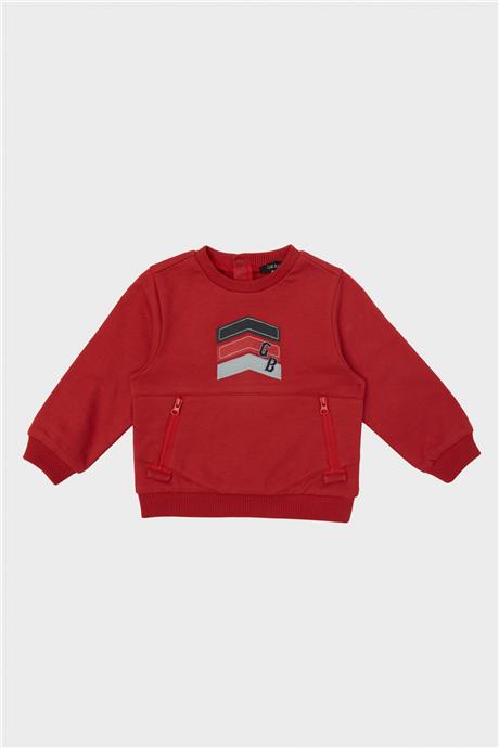 GB Baby Erkek Bebek Kırmızı Sweatshirt
