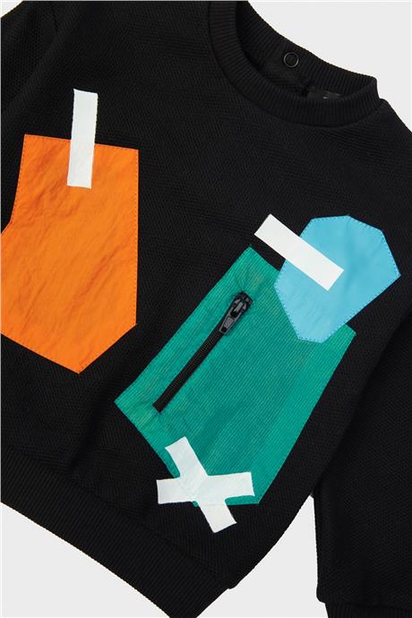 GB Baby Erkek Bebek Siyah Sweatshirt