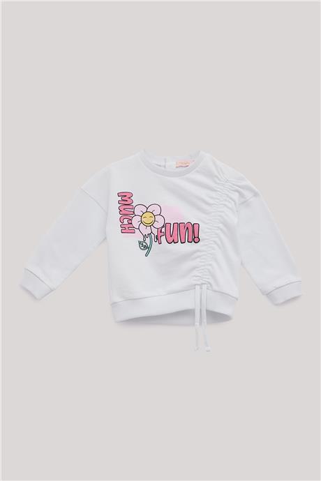 GB Baby Kız Bebek Beyaz Sweatshirt