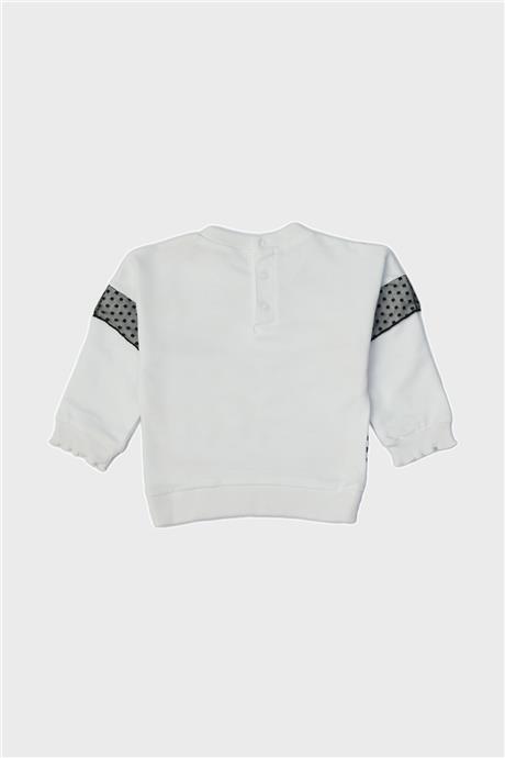 GB Baby Kız Bebek Beyaz Sweatshirt
