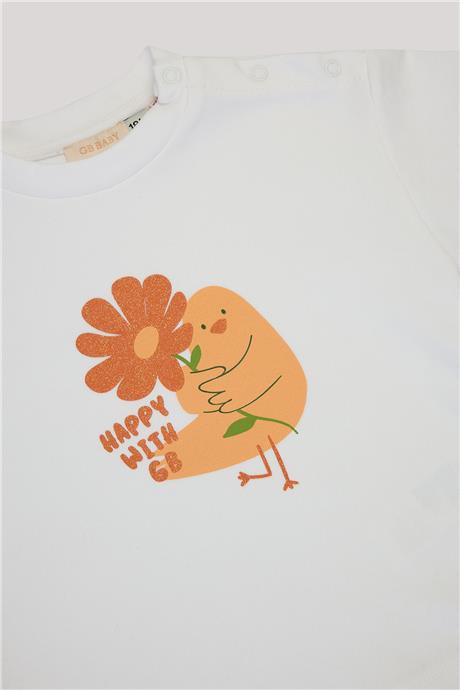 GB Baby Kız Bebek Beyaz Sweatshirt