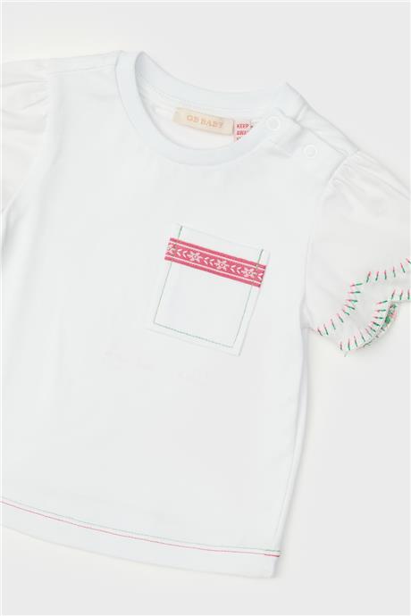 GB Baby Kız Bebek Beyaz T-Shirt