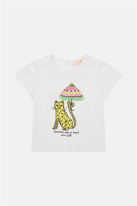 GB Baby Kız Bebek Beyaz Tshirt