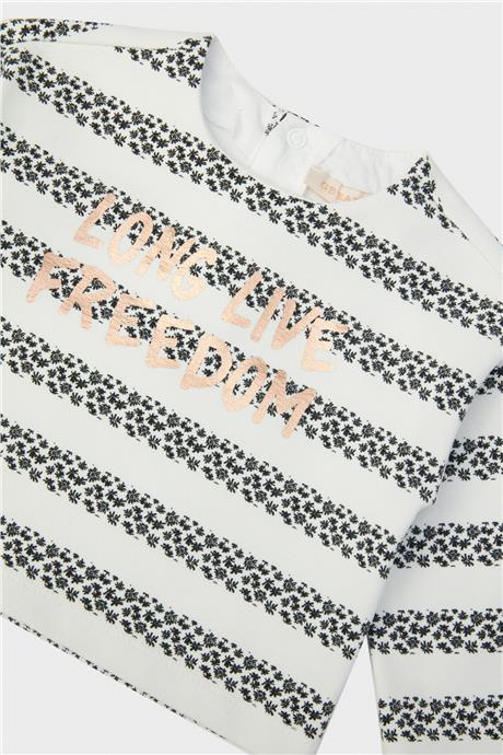 GB Baby Kız Bebek Çizgili Sweatshirt