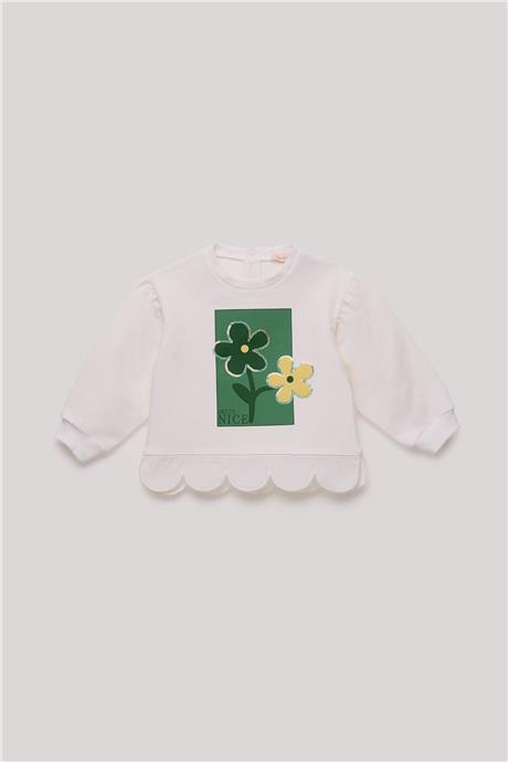 GB Baby Kız Bebek Ekru Sweatshirt