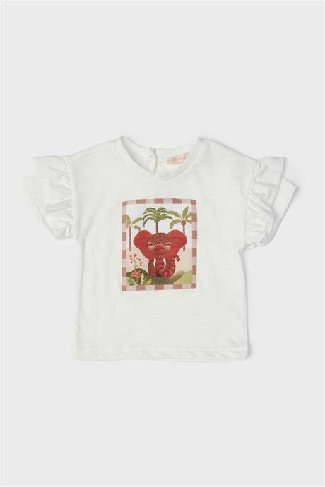 GB Baby Kız Bebek Ekru T-Shirt