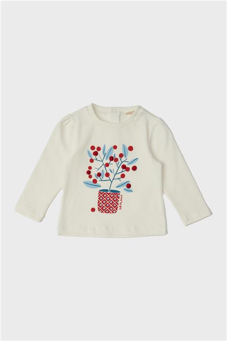 GB Baby Kız Bebek Ekru T-Shirt