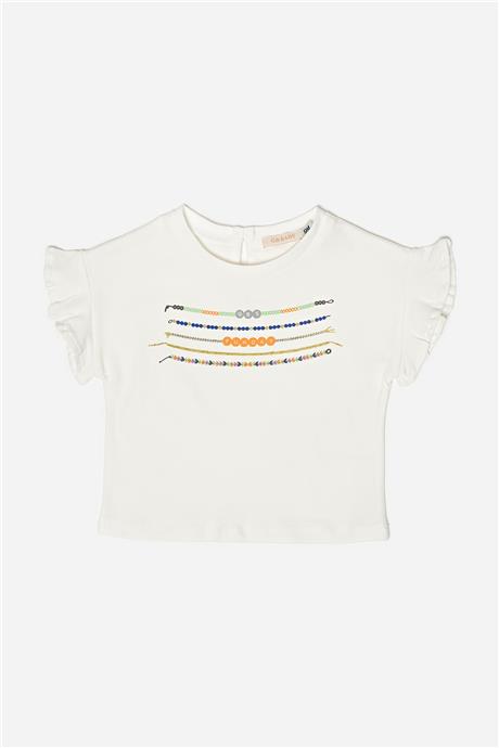GB Baby Kız Bebek Ekru T-Shirt
