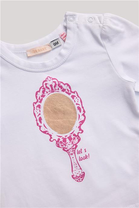 GB Baby Kız Bebek Ekru T-Shirt