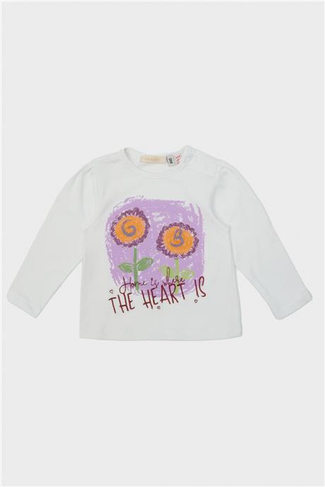 GB Baby Kız Bebek Ekru T-Shirt