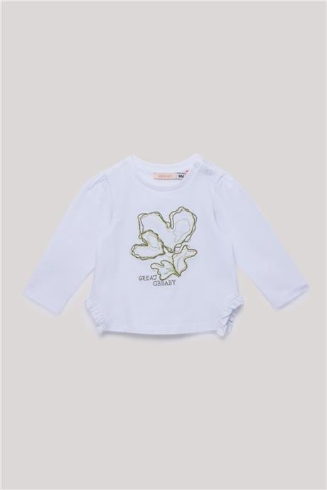 GB Baby Kız Bebek Ekru T-Shirt