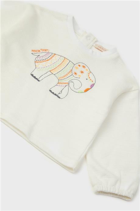 GB Baby Kız Bebek Ekru T-Shirt