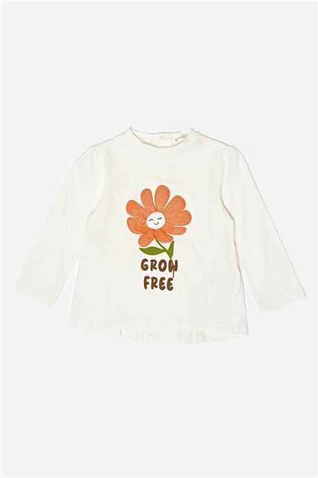 GB Baby Kız Bebek Ekru T-Shirt