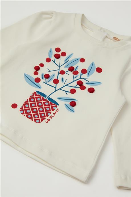 GB Baby Kız Bebek Ekru T-Shirt